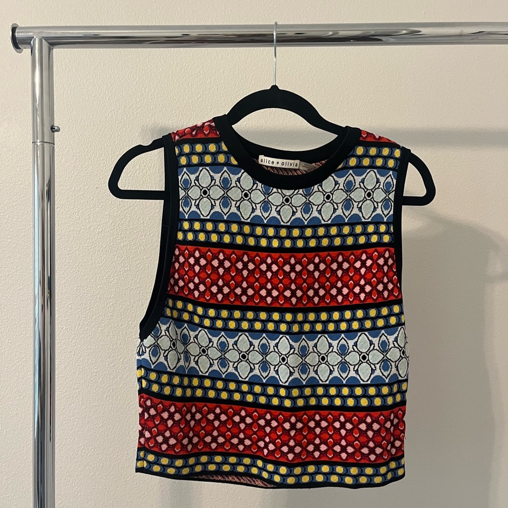 Alice + Olivia Multicolor Patterned Tank Top